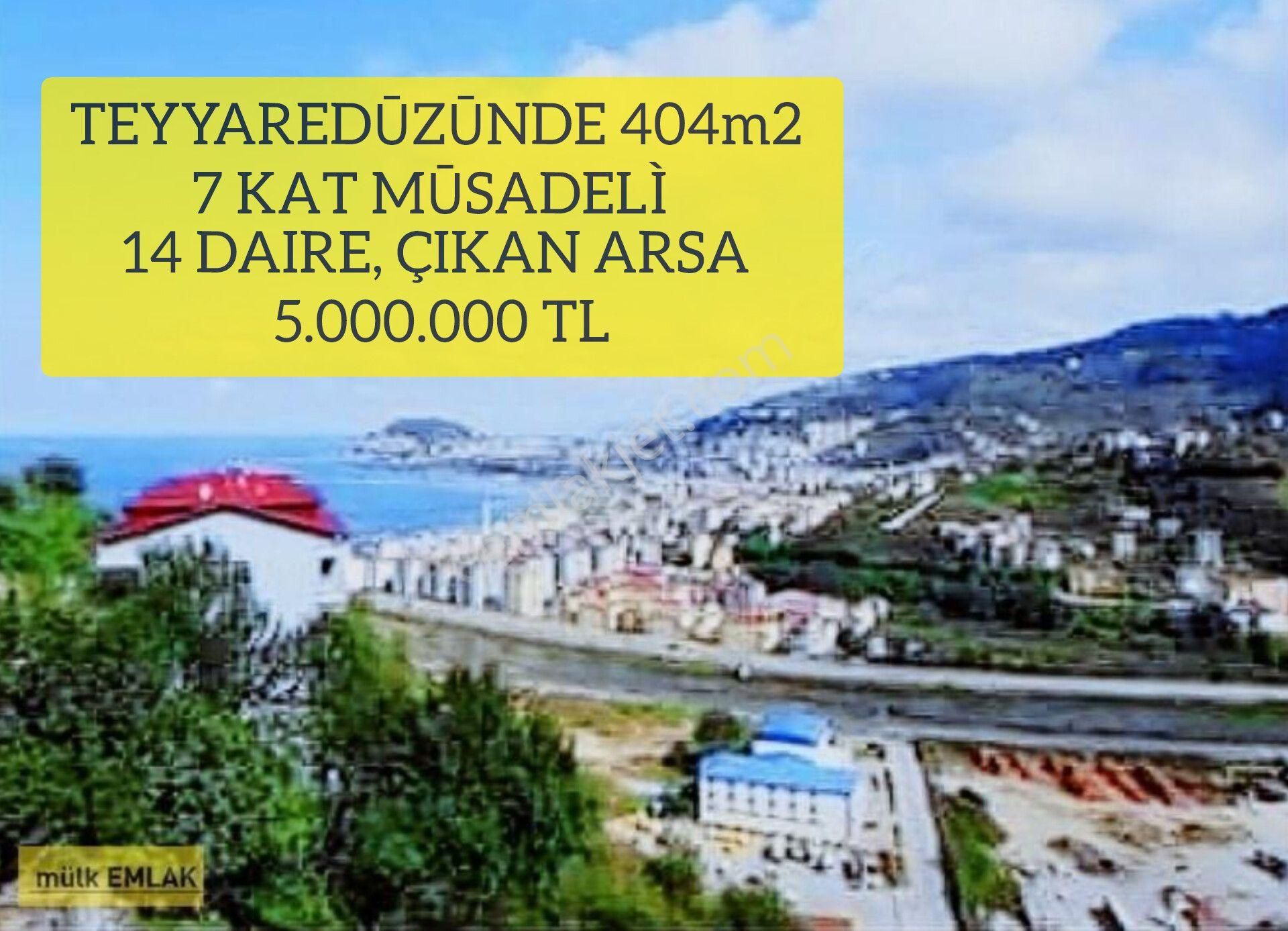 Giresun Merkez Teyyaredüzü Satılık Konut İmarlı (22 ) Teyyaredūzūnde 404m2 7 Kat Mūsadelì 80m2 Den 14 Daıre, 160m2 De