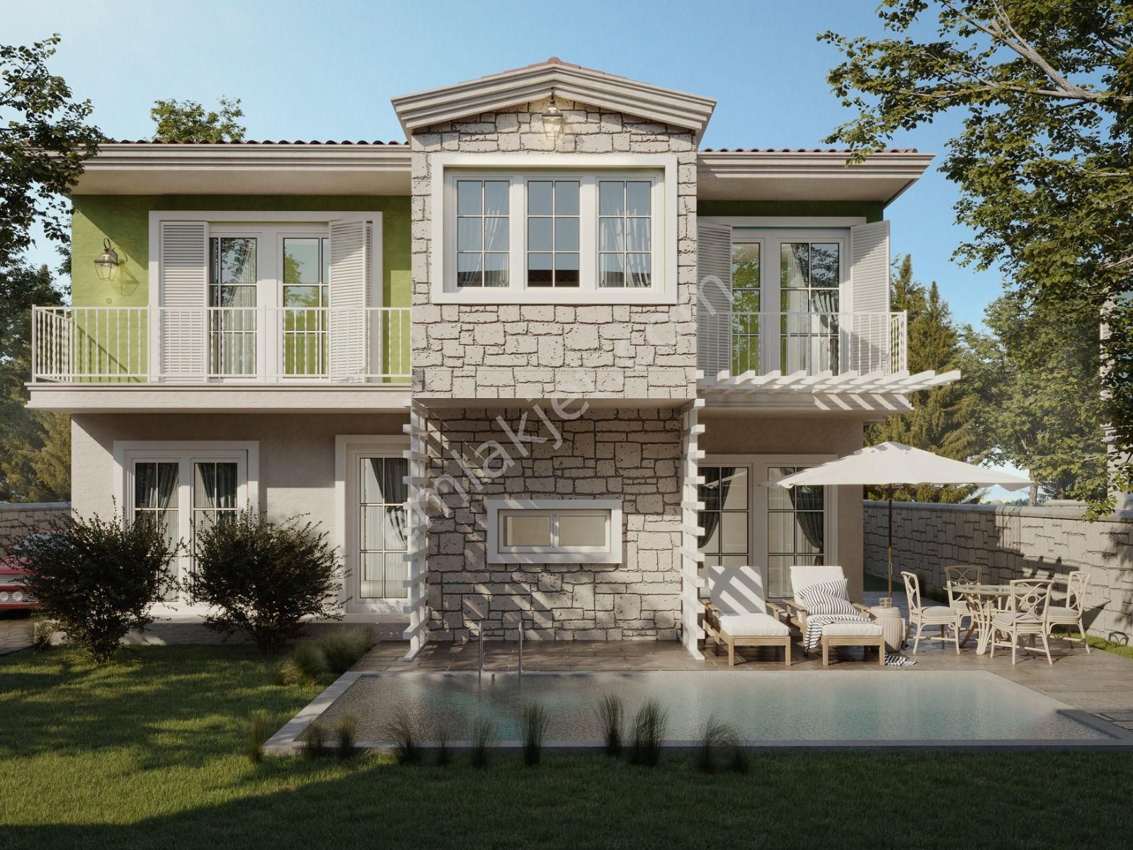 Kuşadası Davutlar Satılık Villa Mustakil, Özel Havuzlu, Özel Otoparklı Doğa Dostu Projede 4+1 Villa