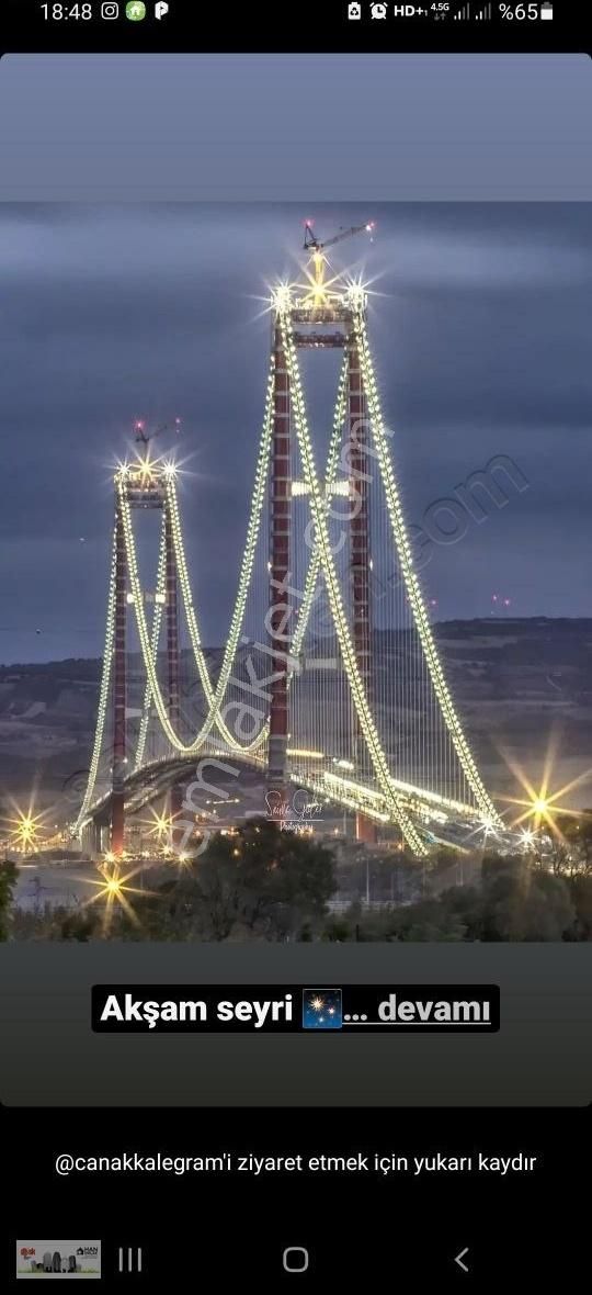 Lapseki Suluca Köyü Satılık Tarla ÇANAKKALE KÖPRÜSÜ MANZARALI 1960m2 TARLA HAN EMLAK'TAN SATILIK