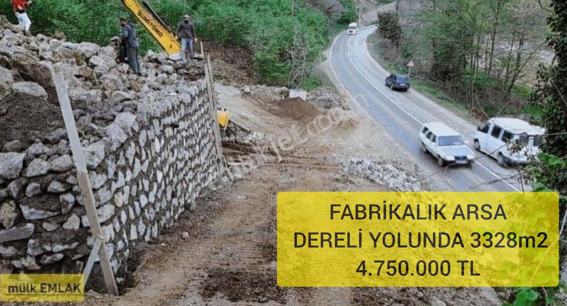 Giresun Merkez Barça Köyü (İmam Torunoğlu) Satılık Turizm İmarlı (38 )fabrikalık Arsa Mülk Emlak Dereli Yolunda 3328m2