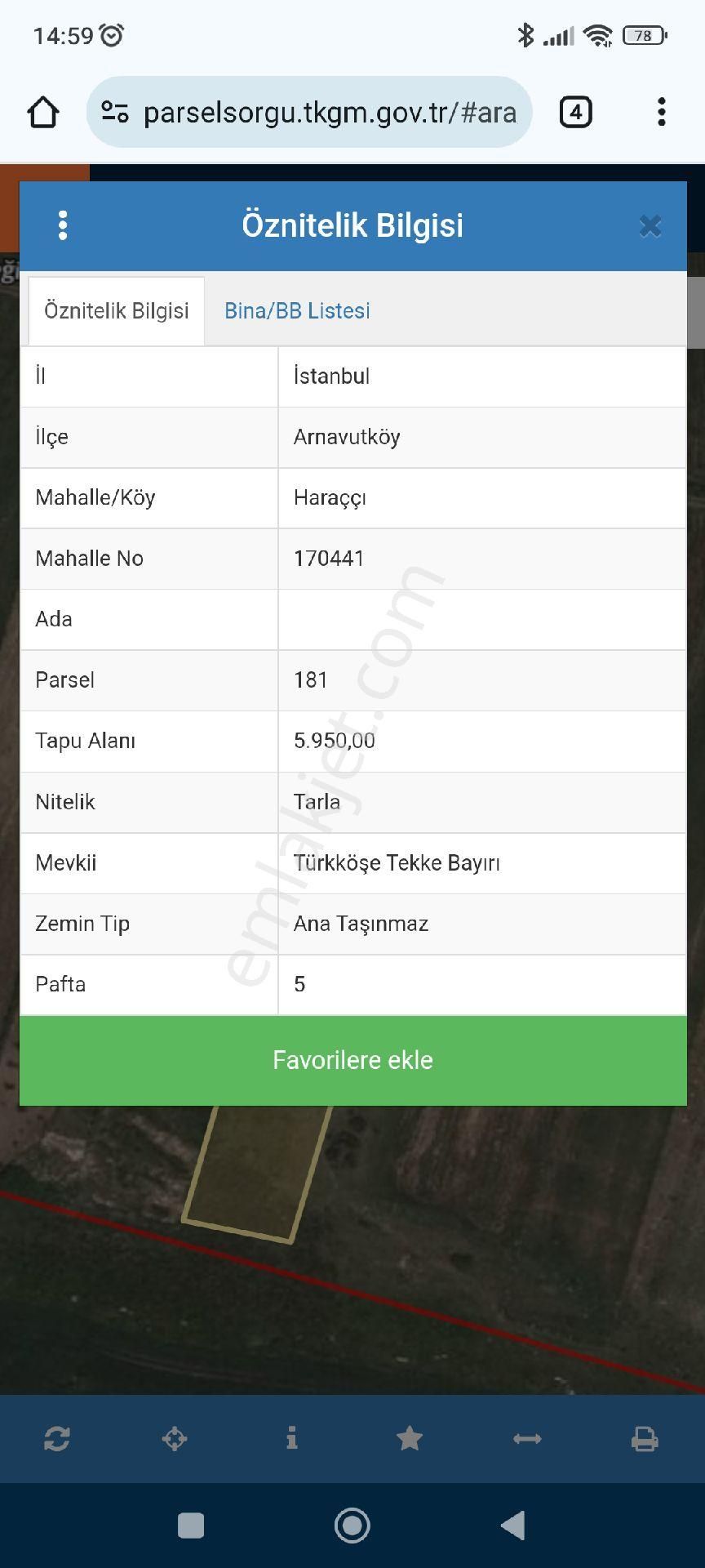 Arnavutköy Haraççı Muayene İstasyonu Yakininda