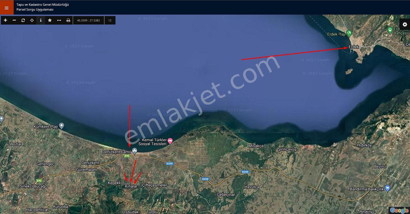 Gönen Kınalar Satılık Bağ & Bahçe Balıkesir/gönen Kınalar Köyü 252 M2 Arsa/bahçe Deniz Manzaralı