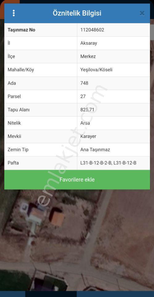 Aksaray Merkez Yeşilova Köseli Mah Satılık Arsa - Görsel 2