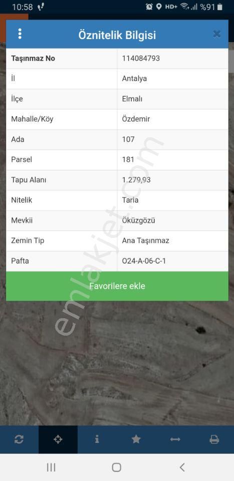 Elmalı Özdemır De Satılık Tarla - Görsel 2