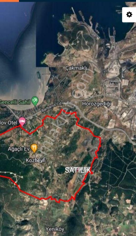 Foça Kozbeyli Satılık Tarla İzmir Foça Kozbeyli Satılık 3526m2 Deniz Manzaralı Tarla