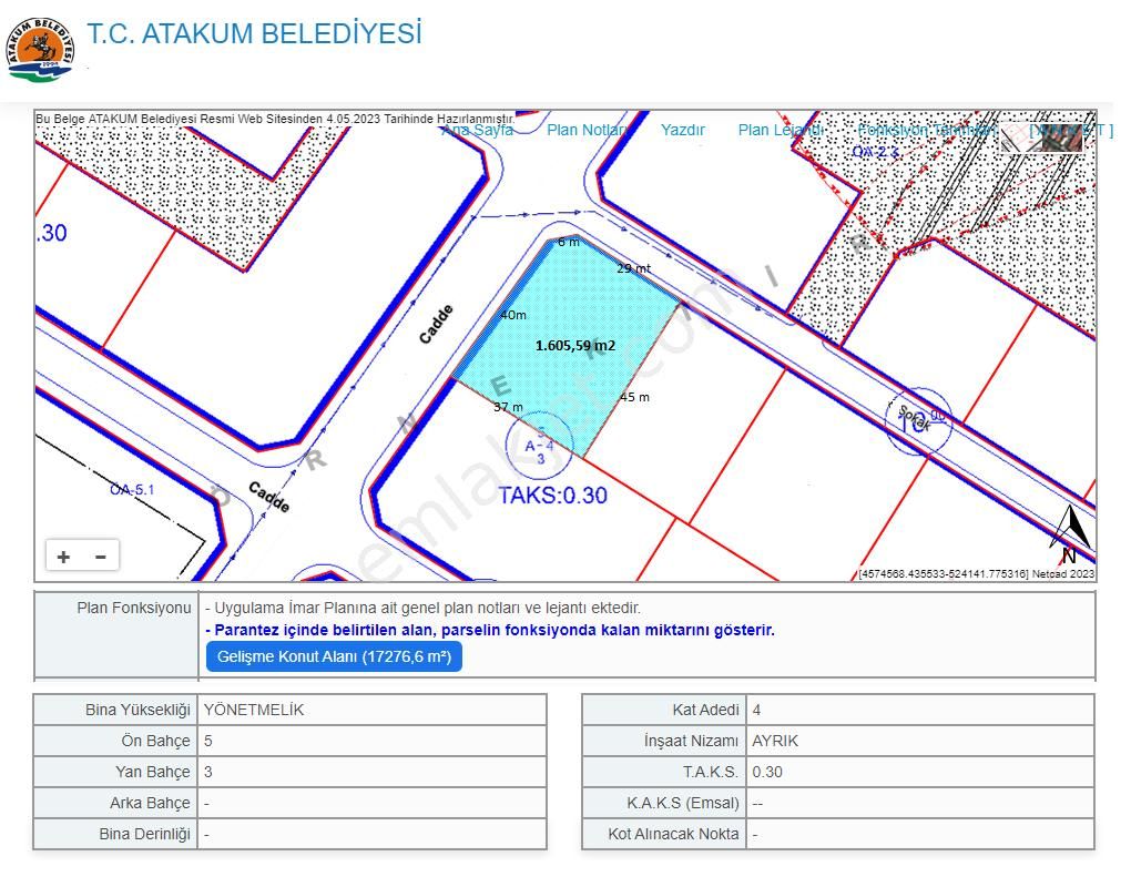 Atakum Büyükkolpınar Kat Karşılığı Konut İmarlı  BÜYÜKKOLPINAR'DA 2 YOLA CEPHE KAT KARŞILIĞI 16 DAİRELİK ARSA