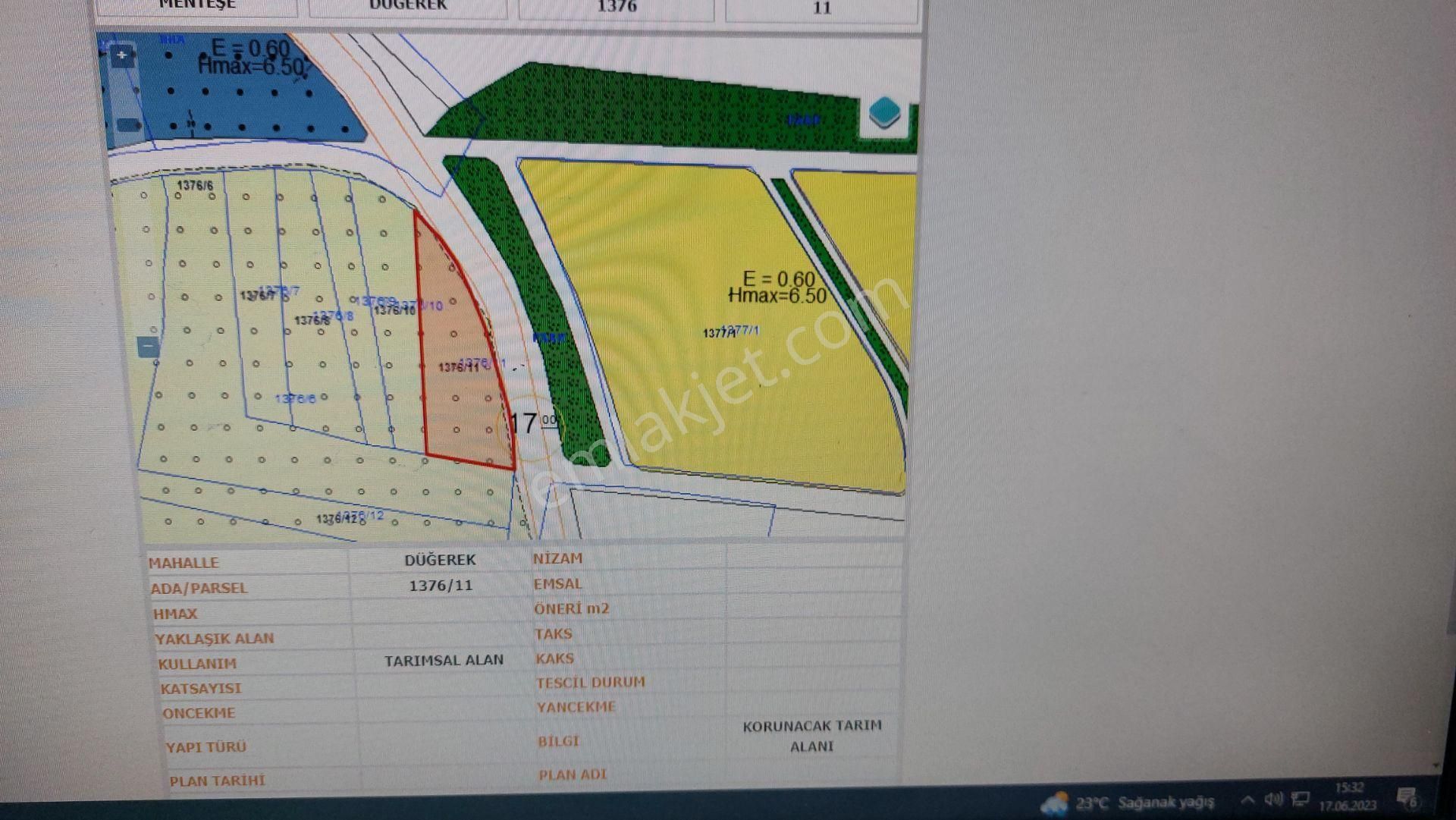 Muğla Merkez Düğerek De Asfalt Yola Cepeli 2200.m2 İmarlı Tarla - Görsel 8
