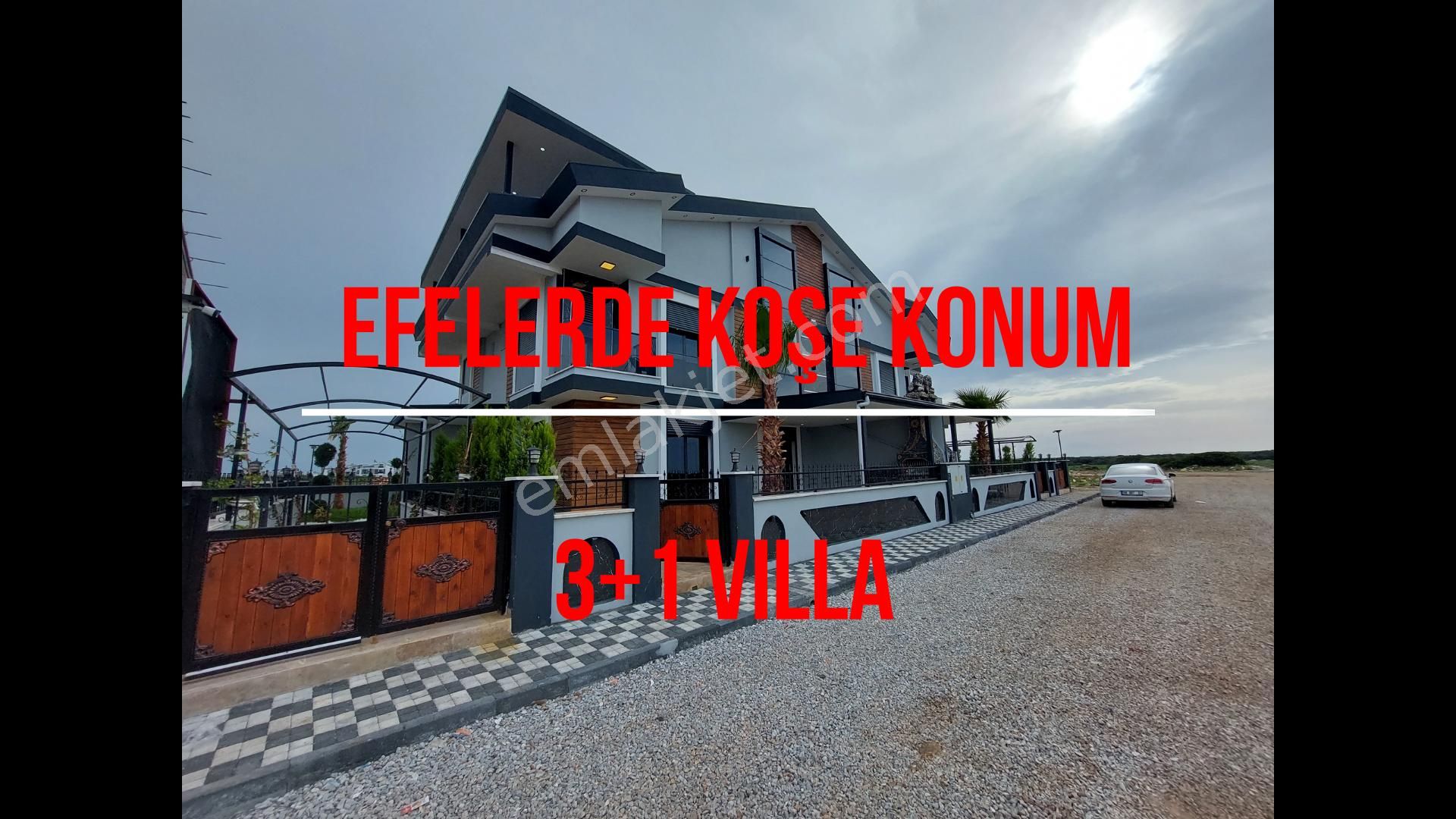 Didim Efeler Satılık Yazlık  Didim Efelerde Köşe Konum Önü Açık 3+1 Sıfır  Denize 1500 Mt Mesafede Villa