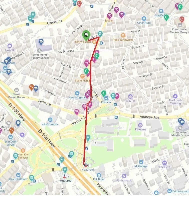 2+1 45m2 Ayrı Mutfak, Kombı, 5dk Metro, 1dk Okul