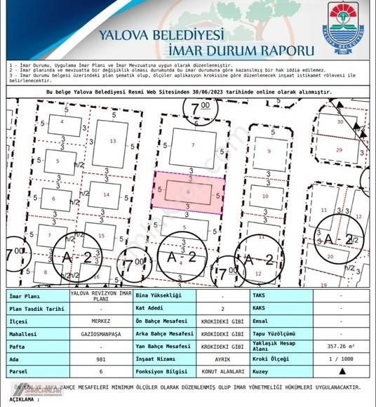 Yalova Merkez Mustafa Kemal Paşa Satılık Konut İmarlı YALOVA GAZİOSMANPAŞA MAH. SATILIK İMARLI ARSA %40