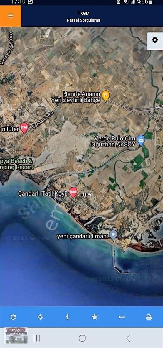 Dikili Çandarlı Satılık Villa İmarlı Dikili Çandarlıda Denize 900 Metre Yürüme Mesafesinde İmarl Arsa