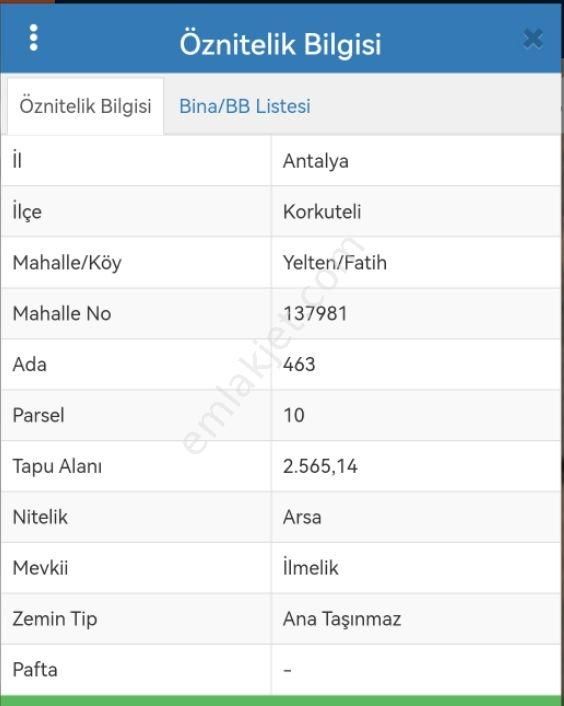 Korkuteli Yelten Satılık Konut İmarlı SAHİBİNDEN ANTALYA KORKUTELİ YELTENDE KÖŞE BAŞI İMARLI ARSA