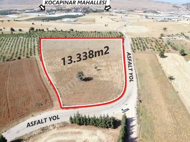 Elmalı Kocapınar Satılık Tarla ANTALYA ELMALI KOCAPINAR MAH'DE ASFALT YOLA CEPHE DEPO VE SERA YAPIMINA UYGUN 13.338m2 SATILIK TARLA