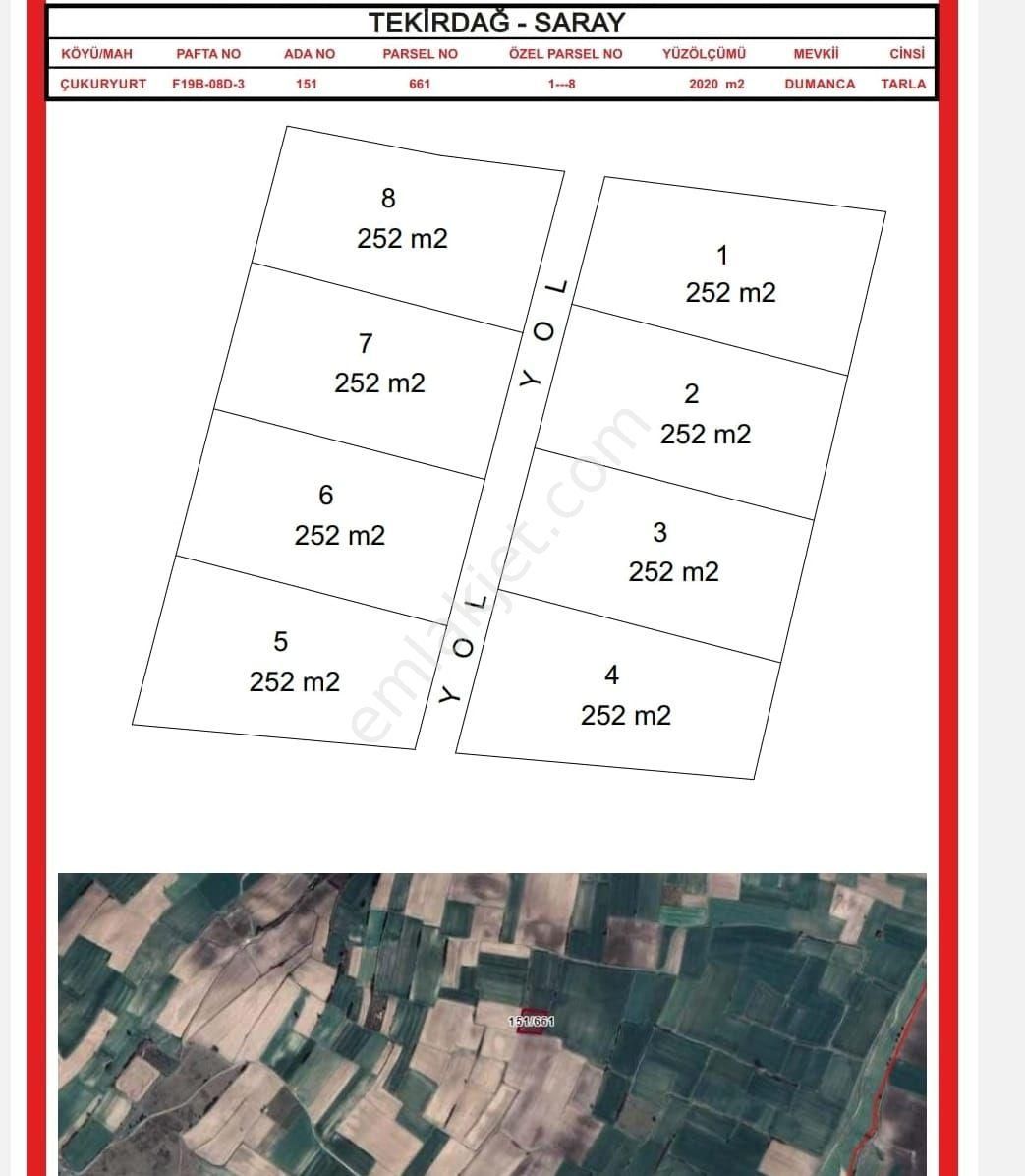 Saray Çukuryurt Dumanca Mevkiinde Parsellerimiz Satışa Hazır