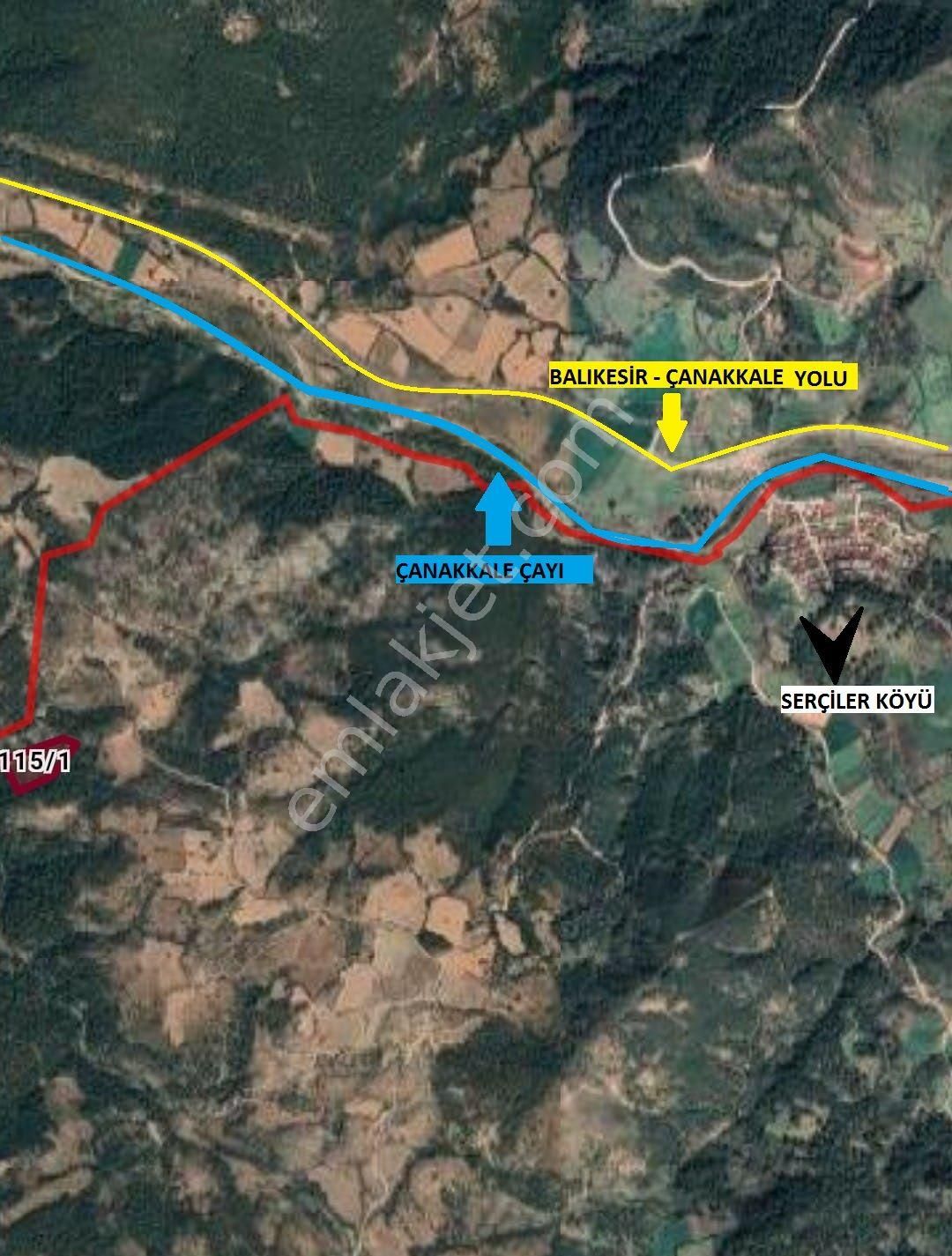 Çanakkale Merkez Serçiler Köyü Satılık Tarla  ÇANAKKALE MERKEZ SERÇİLER KÖYÜNDE 14.754 M2 SATILIK ARAZİ