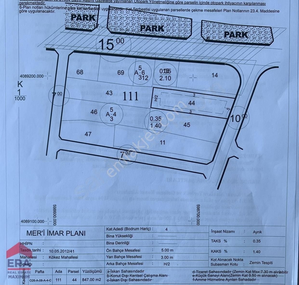 Serik Kökez Satılık Konut İmarlı ANTALYA SERİK KÖKEZ KAT KARŞILIĞI ARSA