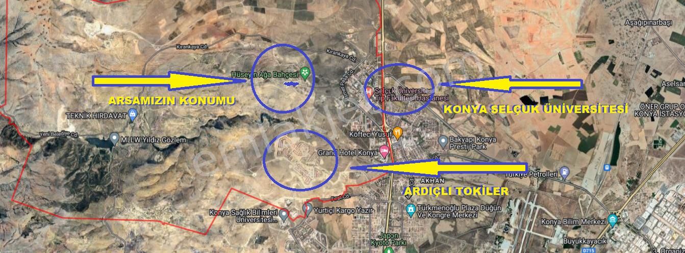 Selçuklu Ardıçlı Satılık Konut İmarlı  ARDIÇLININ EN GÜZEL YERİNDE MÜSTAKİL TAPULU KÖŞE KONUT ARSASI