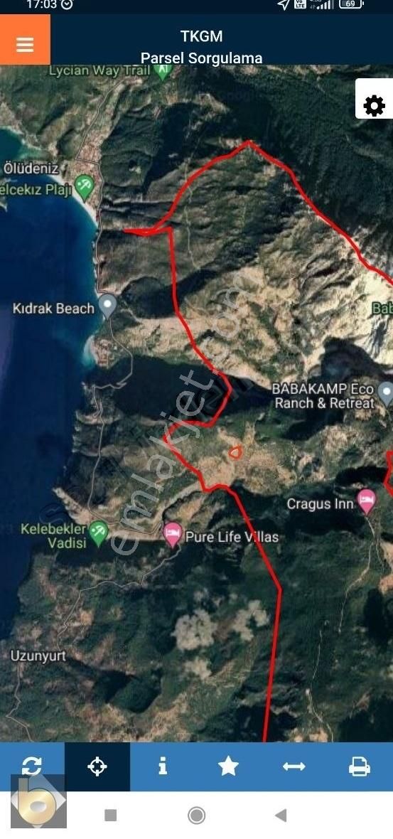 Fethiye Karaağaç Satılık Tarla Karaağaç Yol Cephe Satilik Tarla