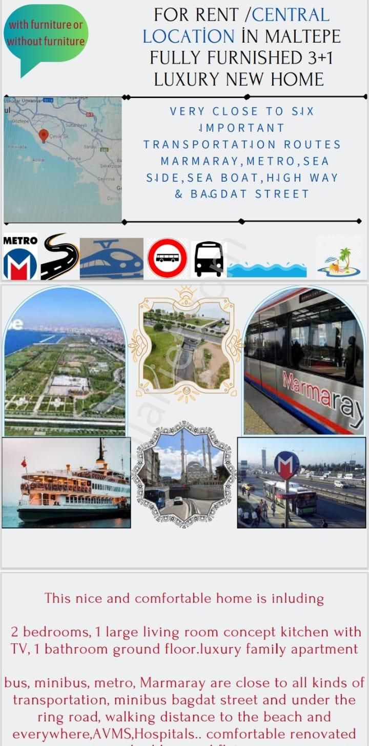 Central Locatıon/for Rent/with Or Without Furniture Maltepe Merkezi Geniş 2.5+1 Kiralık Daire/