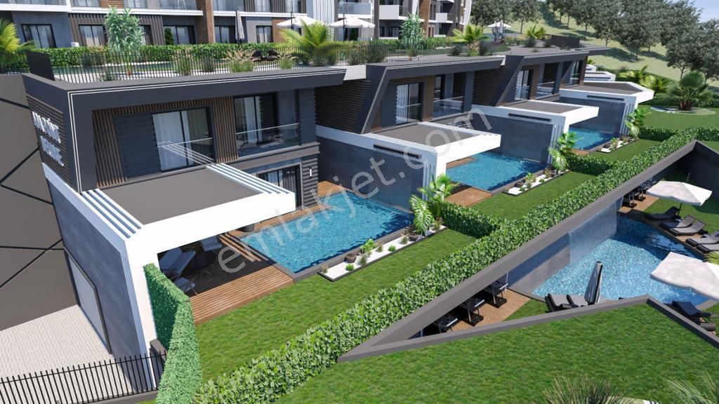 Kuşadası Değirmendere Satılık Villa  MANZARA-GÜVENLIK-KAPALI OTOPARK-ÖZEL HAVUZ-SOSYAL ALAN-KOMBİ-YENİ-ULTRA LÜX-MÜSTAKİL