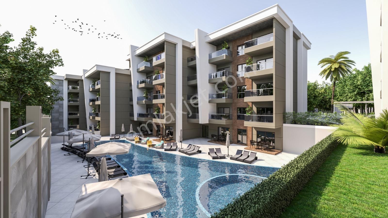 Kuşadası İkiçeşmelik Satılık Residence  7/24 GÜVENLIK-HAVUZ-PEYZAJ-OTOPARK-YERDEN ISITMA-SOSYAL ALAN-ULTRA LÜX-AKILLI EV