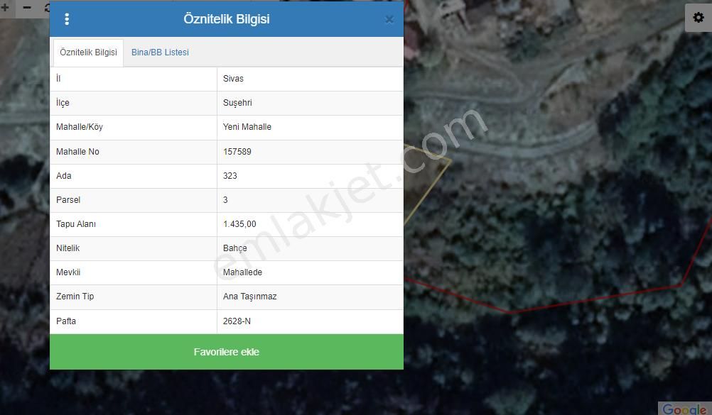 Suşehri Karşıyaka Satılık Bağ & Bahçe  SUŞEHRİ SATILIK 1435 M2 BAHÇE