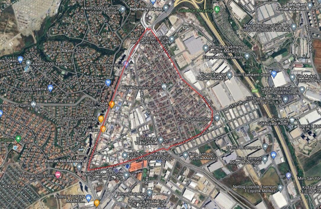 Esenyurt Akçaburgaz Satılık Sanayi İmarlı  Hadımköy Gişelerin Yanında Satılık Arsa