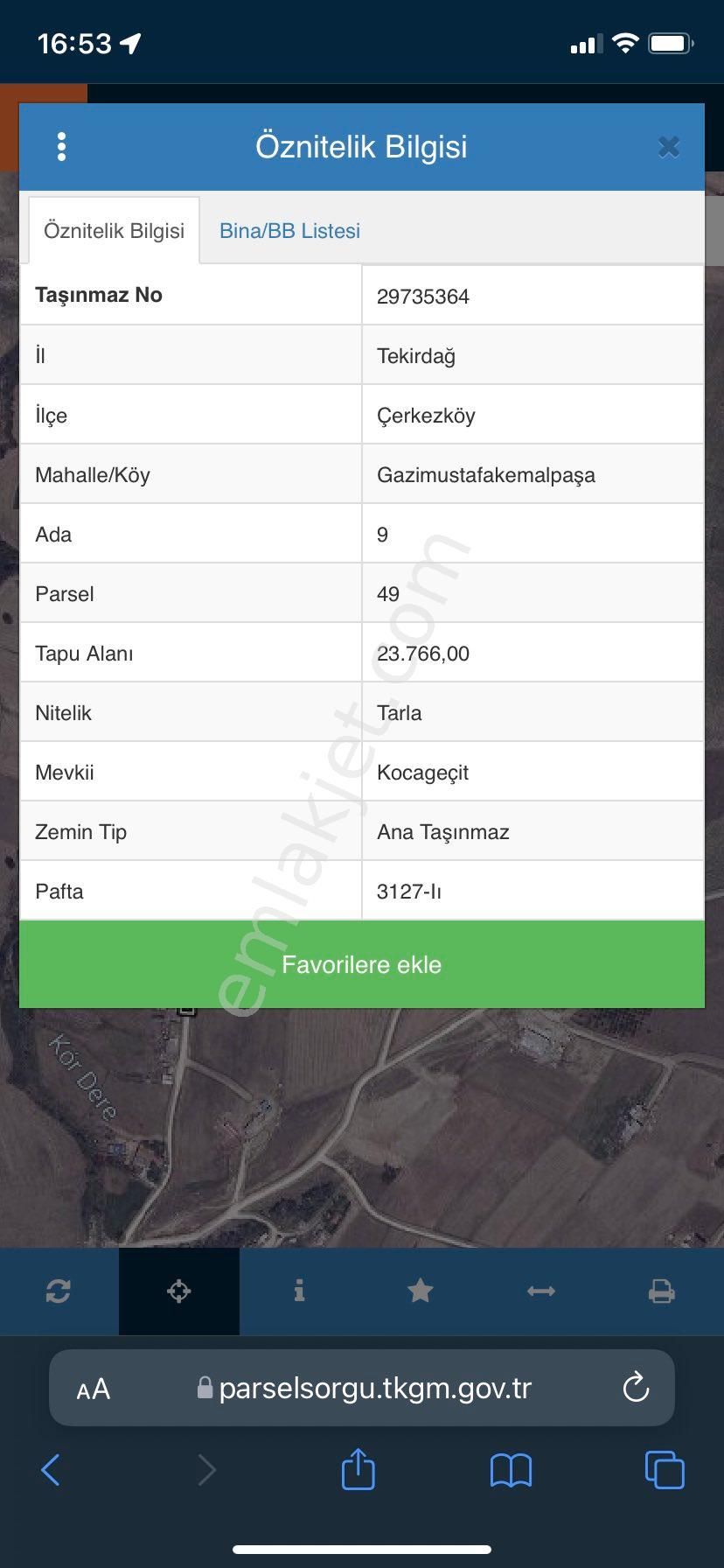 Çerkezköy İmara Yakın 243m2 Satılık Sahibinden