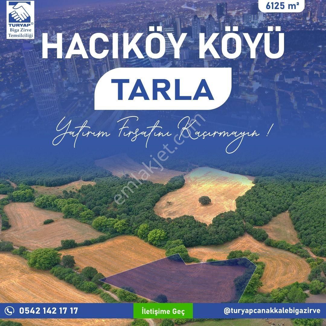 Biga Hacıköy Köyü Satılık Tarla  ÇANAKKALE BİGA HACIKÖY'DE 6125 M2 SATILIK TARLA