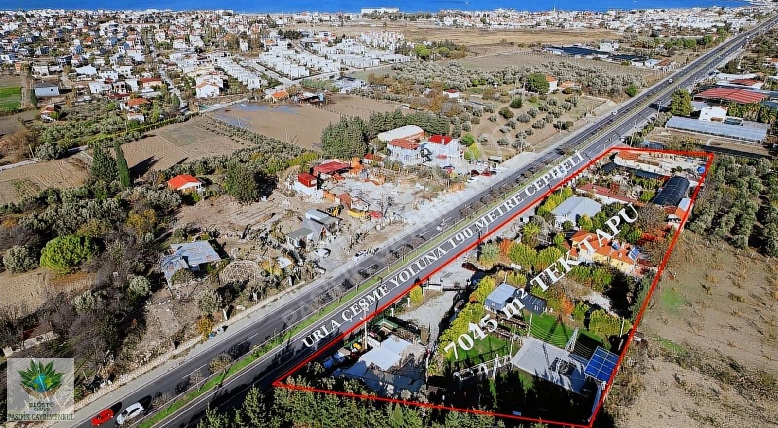 Urla Yenice Satılık Ticari İmarlı Pasifik'ten Urla Kalabakta Anayola 190 Mt Cepheli 7045m² Arazi