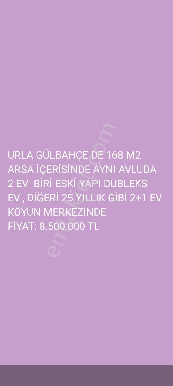 Urla Gülbahçe Satılık Müstakil Ev URLA GÜLBAHÇE168 M2 ARSA İÇİNDE MÜSTAKİL 2 ADET EV