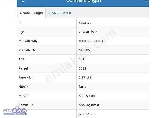 Kütahya Çavdarhisar Yenicearmutcuk Mah.de 2.378 M2 Fırsat Arazi - Görsel 6