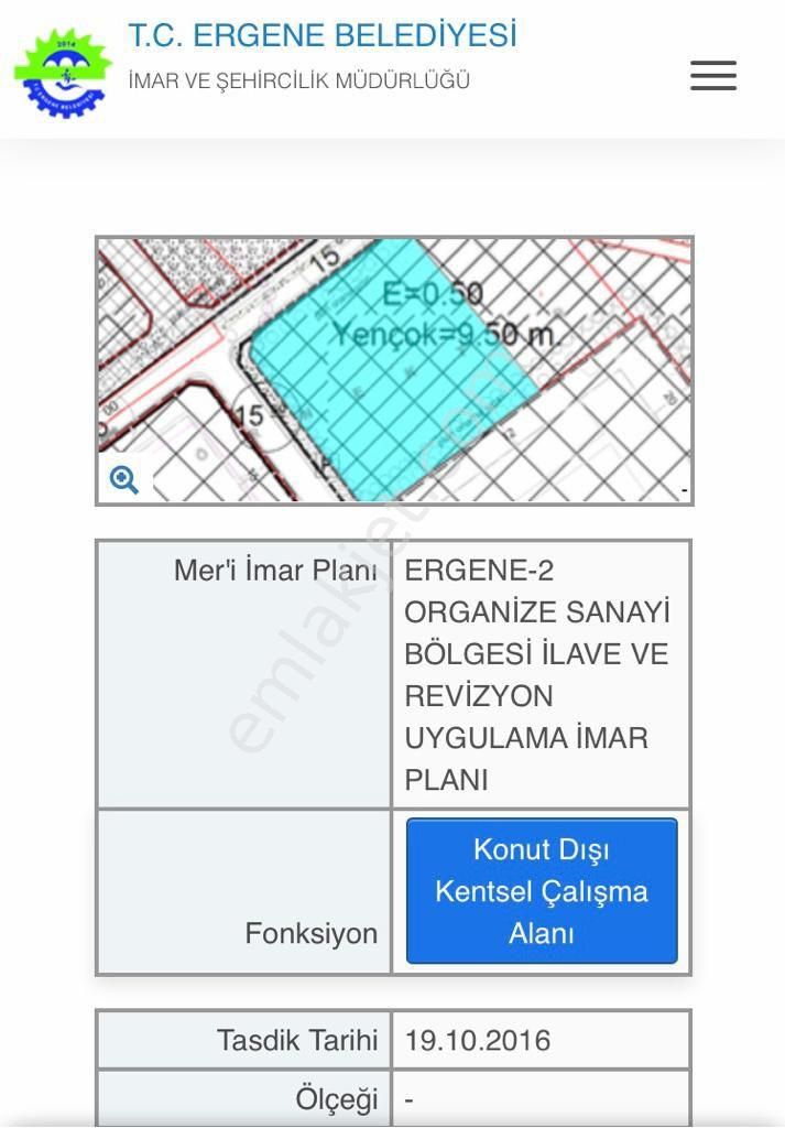 Ergene Ulaş Satılık Depo, Antrepo İzinli AVŞAROĞLU GAYRİMENKUL'DA SATILIK SANAYİ ARSA