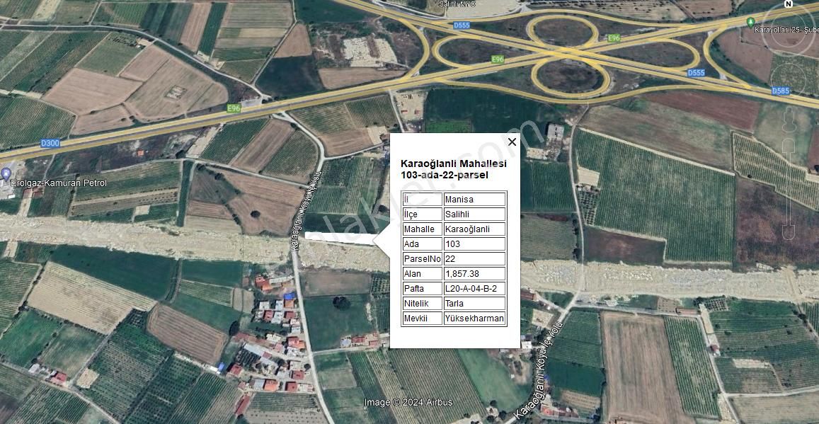 Salihli Karaoğlanlı Satılık Tarla Yuvam Gayrimenkul'den Satılık Salihli Karaoğlanlı Mah.de Hızlı Tren Hattı Cepheli 1857m2 Tarla