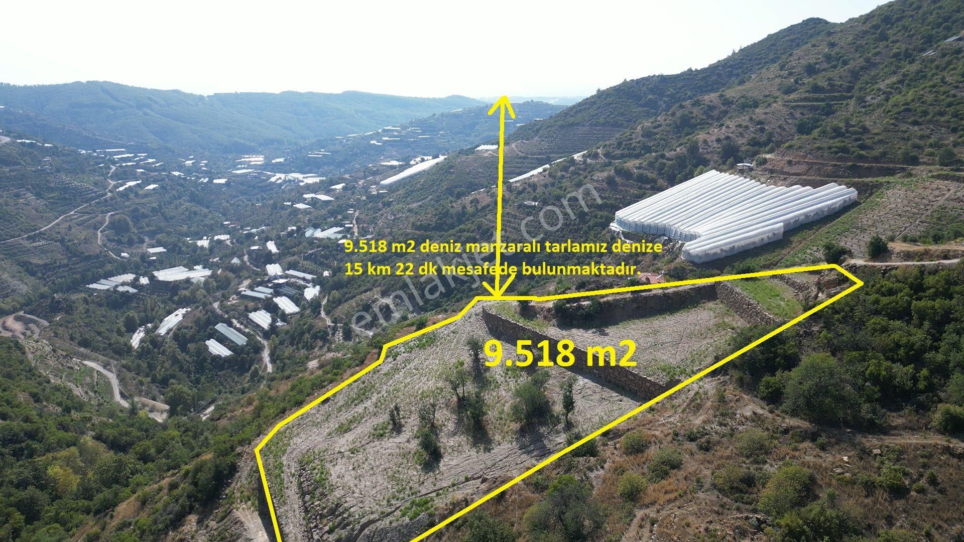 Alanya Konaklı Satılık Tarla SATILIK 9.518 m2 DENİZ MANZARALI TARLA