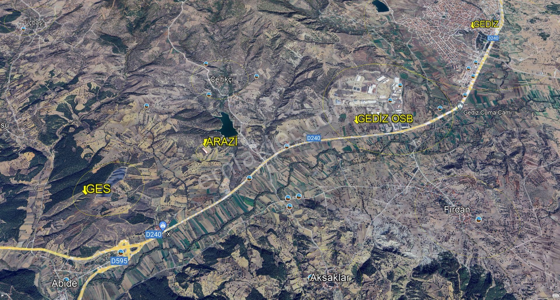 Gediz Çeltikçi Köyü (Ova) Satılık Tarla  Kütahya Gediz Çeltikçi de Yola Cephe 4.049 m2 Tarla