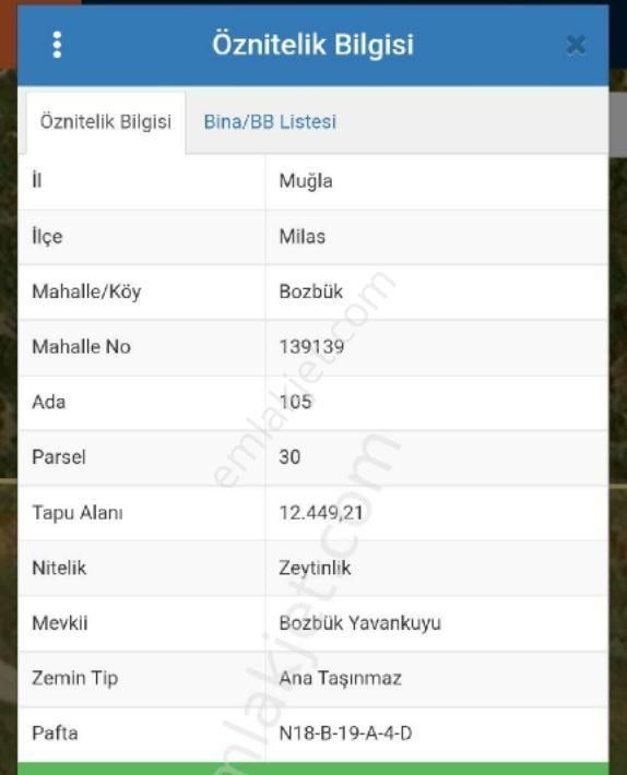 Şirin Gayrimenkül Den Muğla Milas Bozbük Kaplankaya Mevkide Satılık Zeytin Bahçesi - Görsel 3