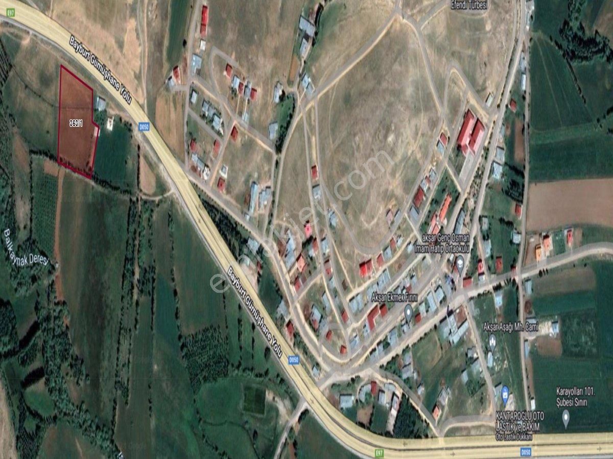 Bayburt Merkez Akşar Köyü (Esentepe) Satılık Bağ & Bahçe TOPLAM 8.580m2 BAYBURT-GÜMÜŞHANE Yolu ÜZERİ, Yola 78m Cepheli