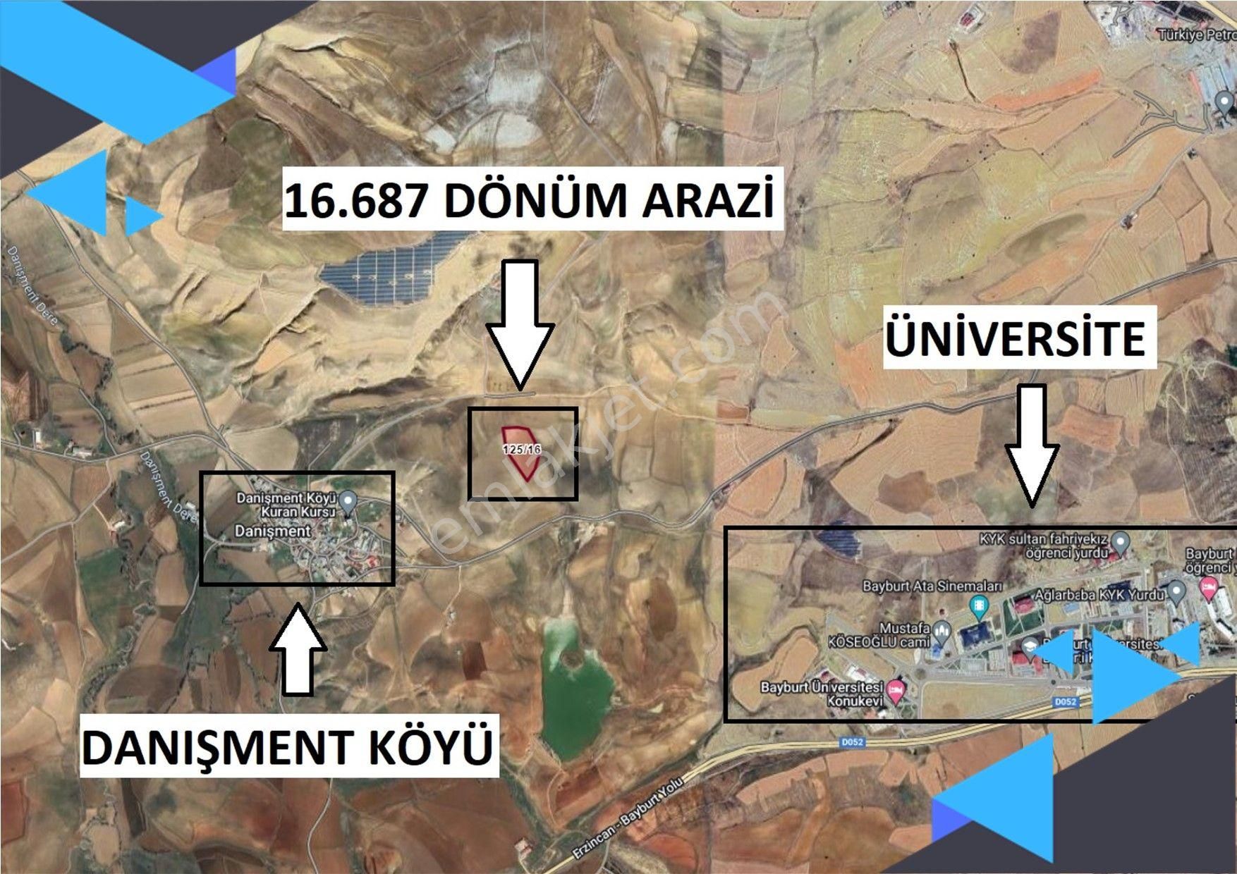 Bayburt Merkez Danişment Köyü Satılık Tarla  DANIŞMENTTE 16.687 DÖNÜM SATILIK YATIRIMLIK ARAZİ