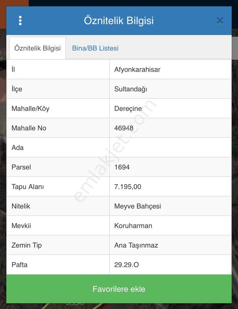 Sultandağı Dereçine Bld. (Camikebir) Satılık Bağ & Bahçe Harika konum, tek tapu meyve bahçesi