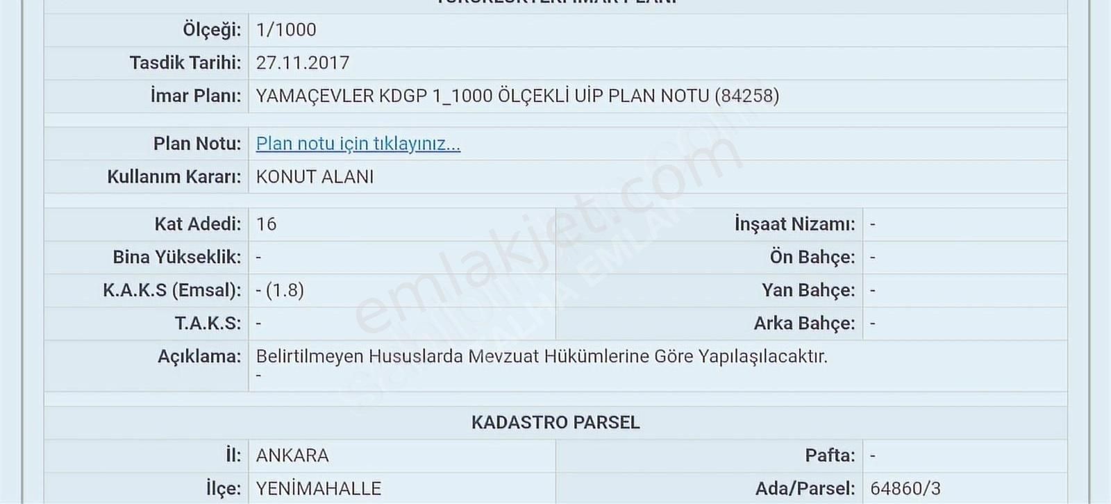 Yenimahalle Çiğdemtepe Satılık Konut İmarlı Yamaçevlerde Mükemmel Konumda Fırsat Arsa