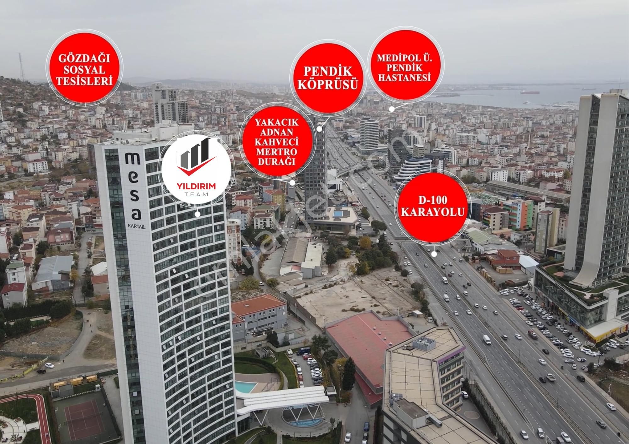 Kartal Cumhuriyet Satılık Daire Kartall Mesa Metro 5 Dk. Orman Manzaralı Kiracılı 1+1