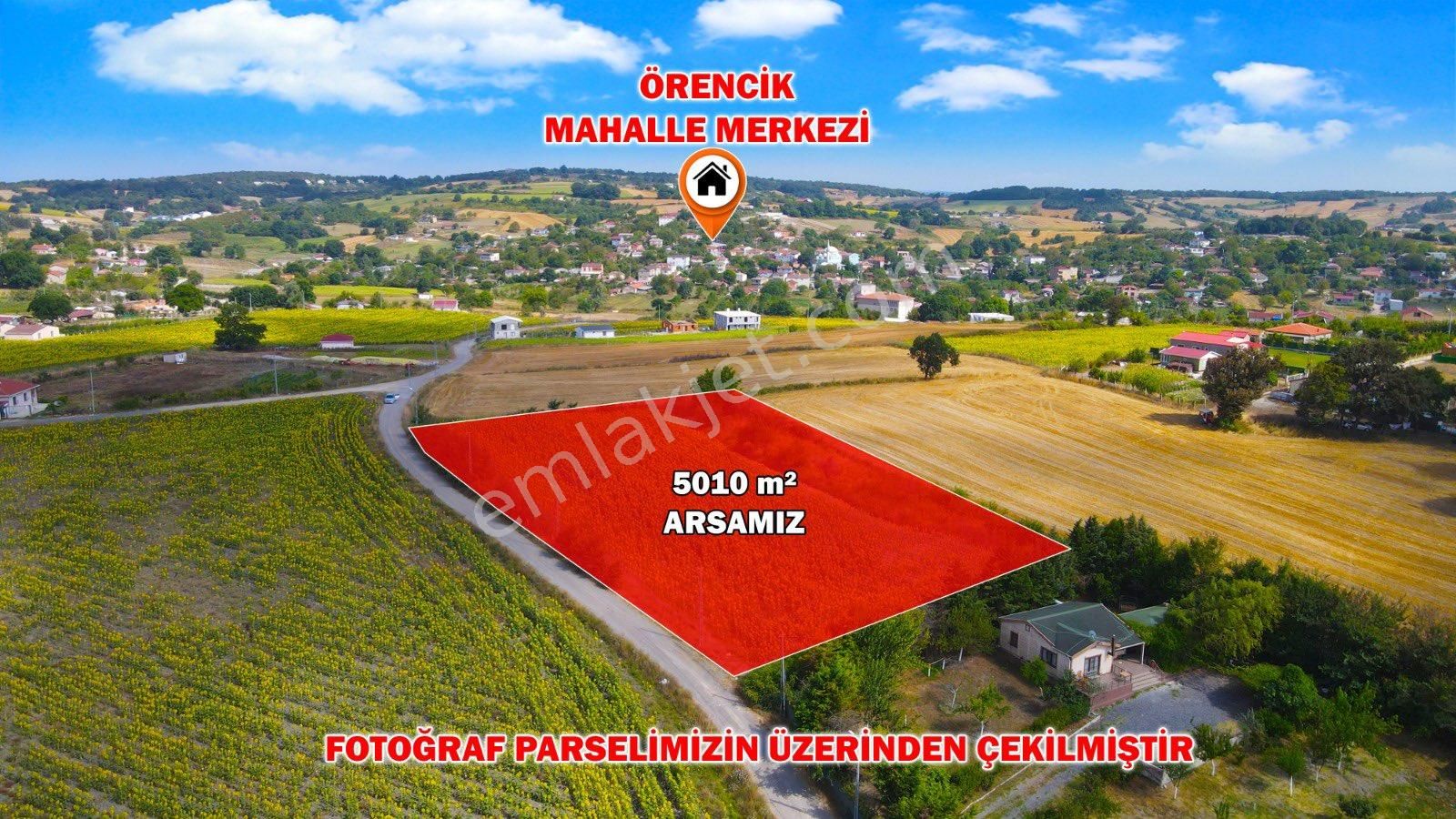 Çatalca Örencik Satılık Tarla  ÇATALCA ÖRENCİK KÖYÜ 5.010M² MÜSTAKİL TAPU YOLA CEPHE 250M² YAPI YAPILABİLİR