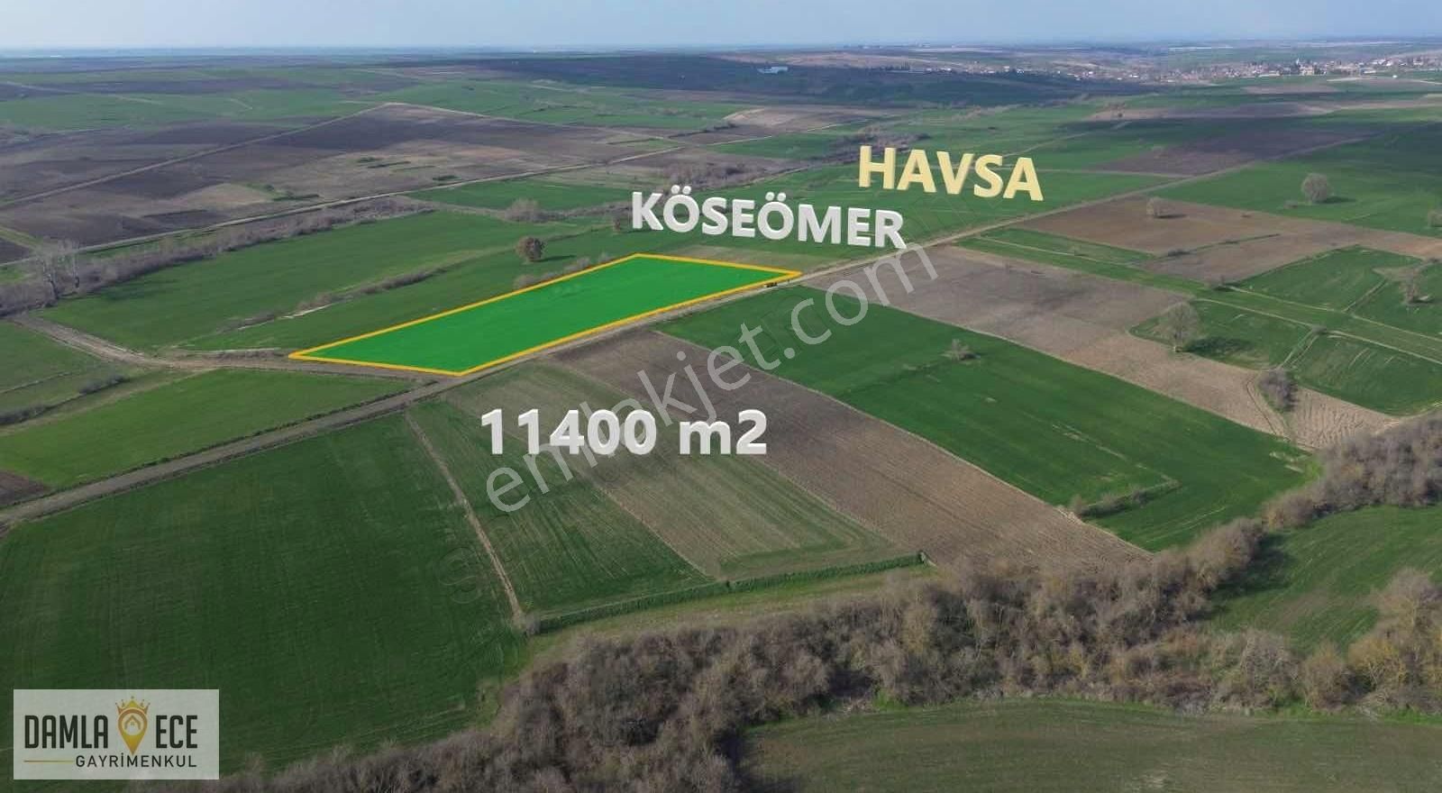 Havsa Köseömer Köyü Satılık Tarla ** Köseömerde Satılık 11.400m2 Arazi **