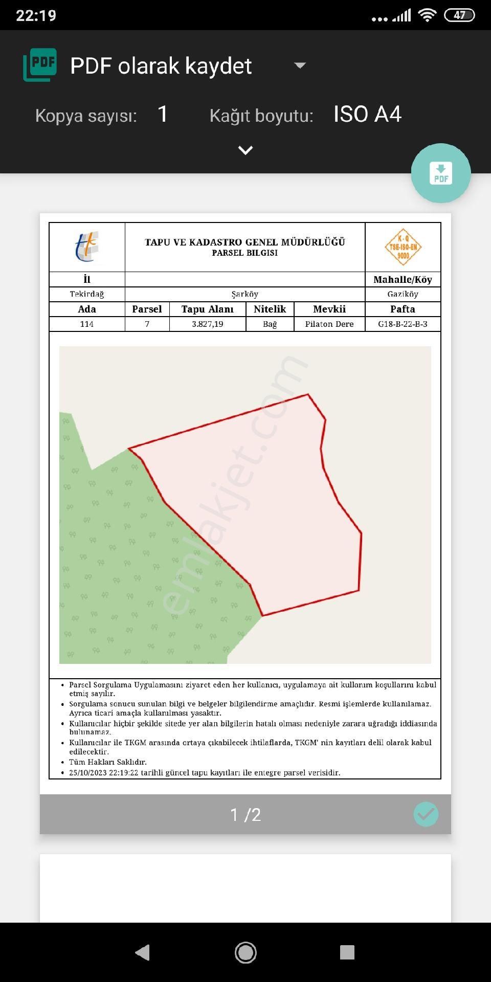 Pendik Çınardere Satılık Tarla Tekirdağ Şarköy Gaziköyde