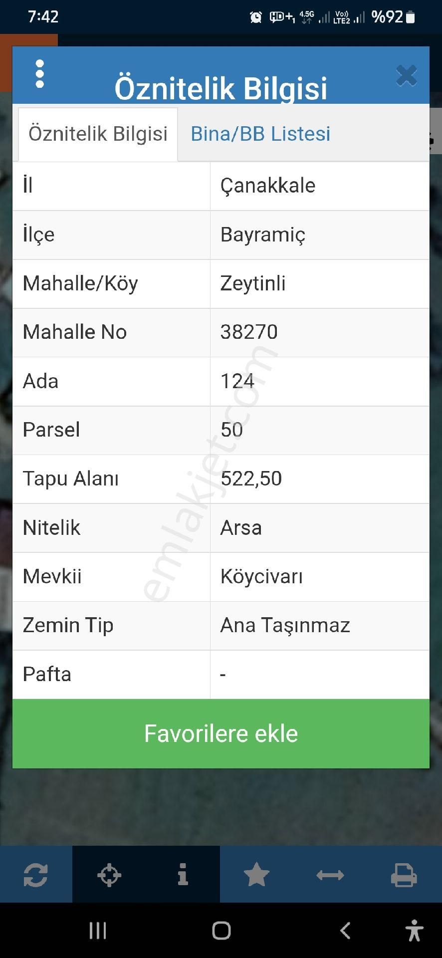 Bayramiç Zeytinli Köyü Satılık Daire 522²arsa 1.000.000 satılık   