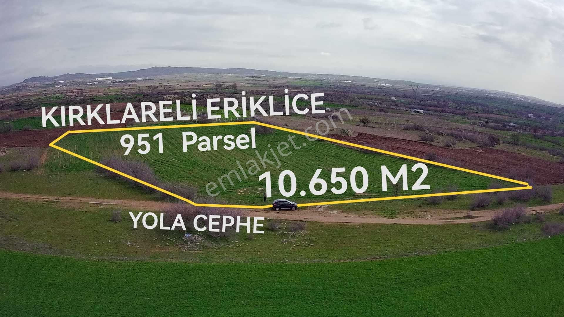 Kırklareli Merkez Eriklice Köyü Satılık Tarla Kırklareli Eriklice Kaynağı Yolunda 10.650 M2'lik Yola Cephe Büyük Alana Sahip Parsel Acil Satılık