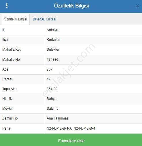 Korkuteli Sülekler Satılık Bağ & Bahçe Korkuteli Sülekler'de Bahçe Nitelikli Arazi