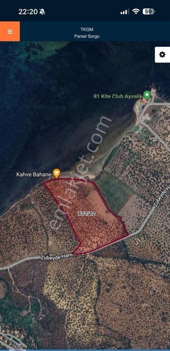 Ayvalık Sahil Kent Satılık Zeytinlik Ayvalık’ta denize sıfır zeytinlik parselinde 260m2 fırsat