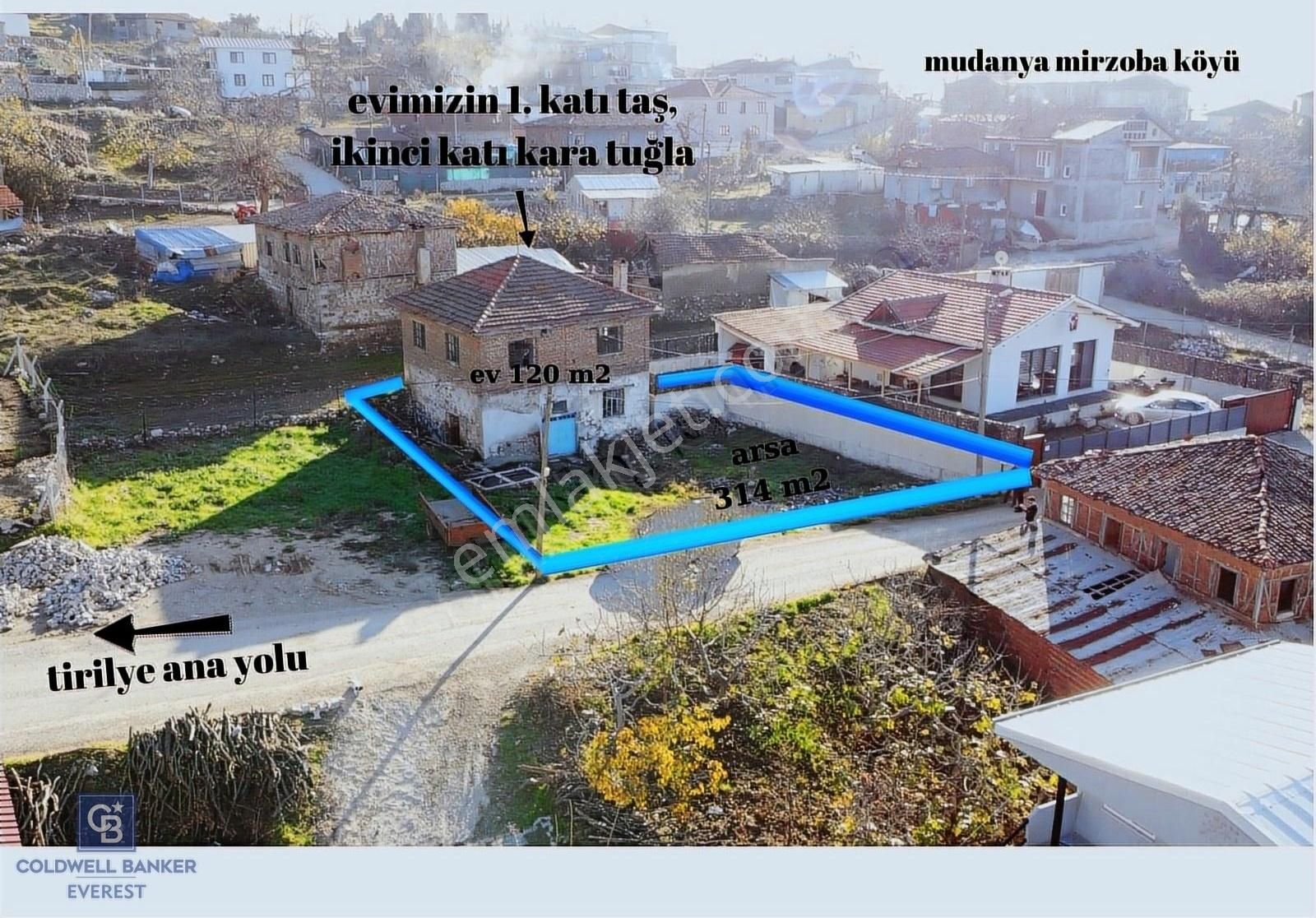 Mudanya Mirzaoba Satılık Villa İmarlı MUDANYA MİRZAOBA KÖYÜNDE SATILIK TAŞ EV